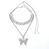 Big Butterfly Bling Necklace Trendy Fashion Collars Necklace Butterfly Pendant  Necklace for Women