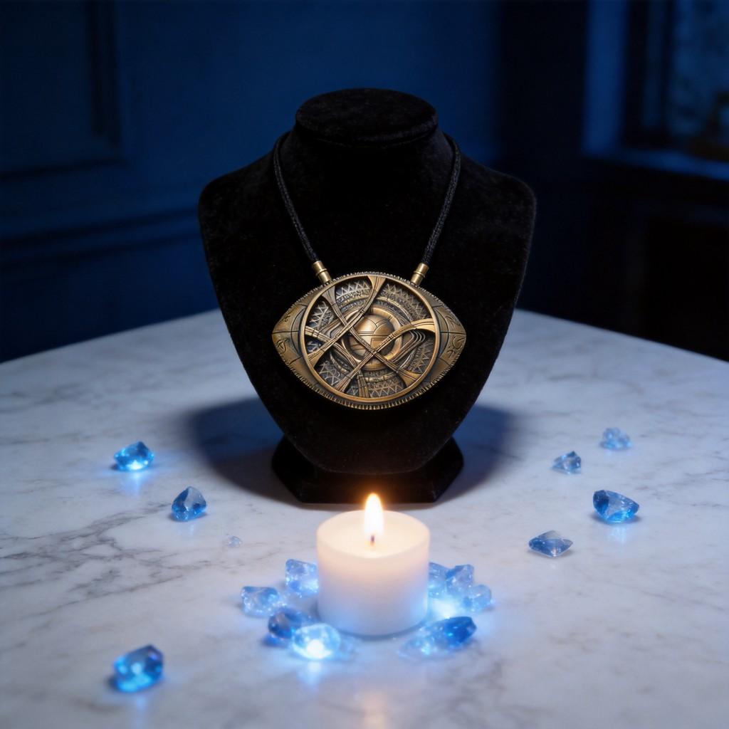 Collana Lampada da Notte in Lega di Zinco Marvel Dottor Strange con Occhio Luminoso per Regalo