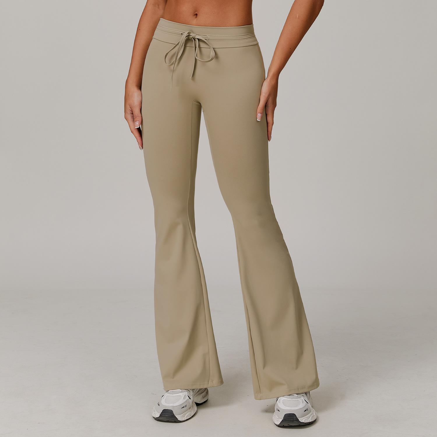 

Солнцезащитные спортивные брюки клеш с высокой талией и кулиской, микро-клеш, устойчивые к УФ-излучению, дышащие, прохладные брюки для женщин XL