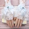 Sweet Lolita Lace Bow Rhinestone Hand Sleeves False Sleeves Lolita Hand Sleeves for Women's Jewelries