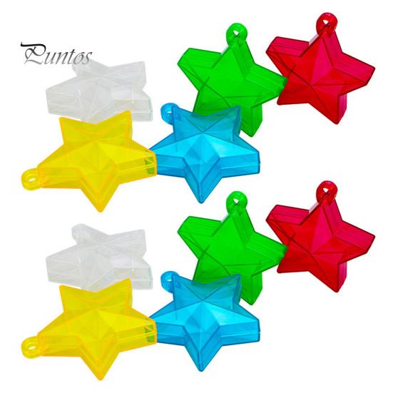 

10 шт. Пластиковые грузила для воздушных шаров, разноцветные звездные блоки, грузила для воздушных шаров из алюминиевой фольги, товары для свадебной вечеринки в День святого Валентина 10pcs