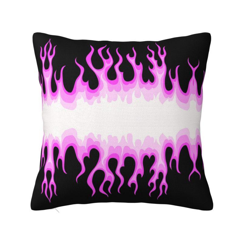 Fashion Red Burning Fire Racing Flames Cushion Cover Velvet Throw Pillow Case for Car Square Pillowcase Bedroom Decoration