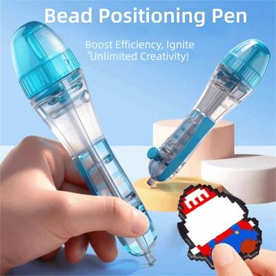 2.6mm Tip Bead Positioning Pen Ergonomic Grip Clear Bead Crafting Pen Anti-slip Automatic Press Dispenser for Beads DIY