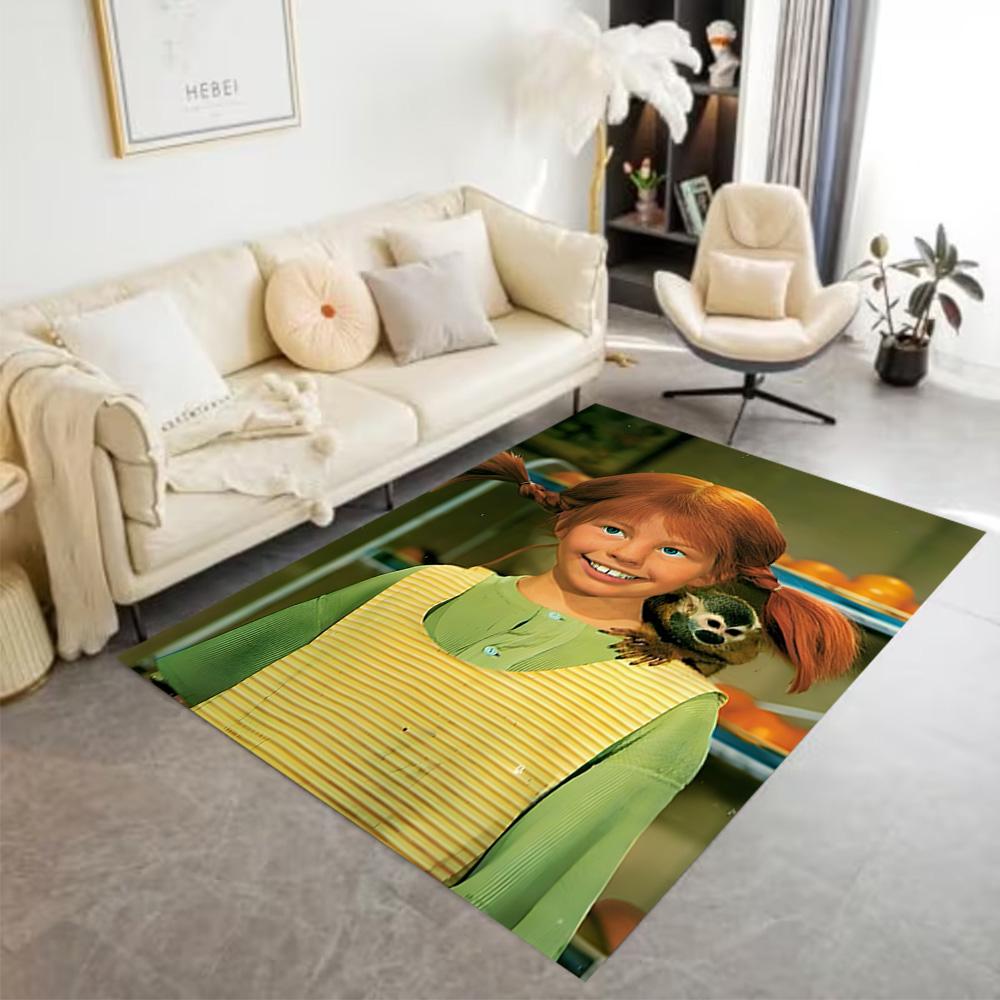 Pippi Adventure Floor Rug Office Rug Design for Living Rooms Outdoor Hallway Balcony Anti-slip Rug Anime Office Decor Perfect Gift for Women/Men