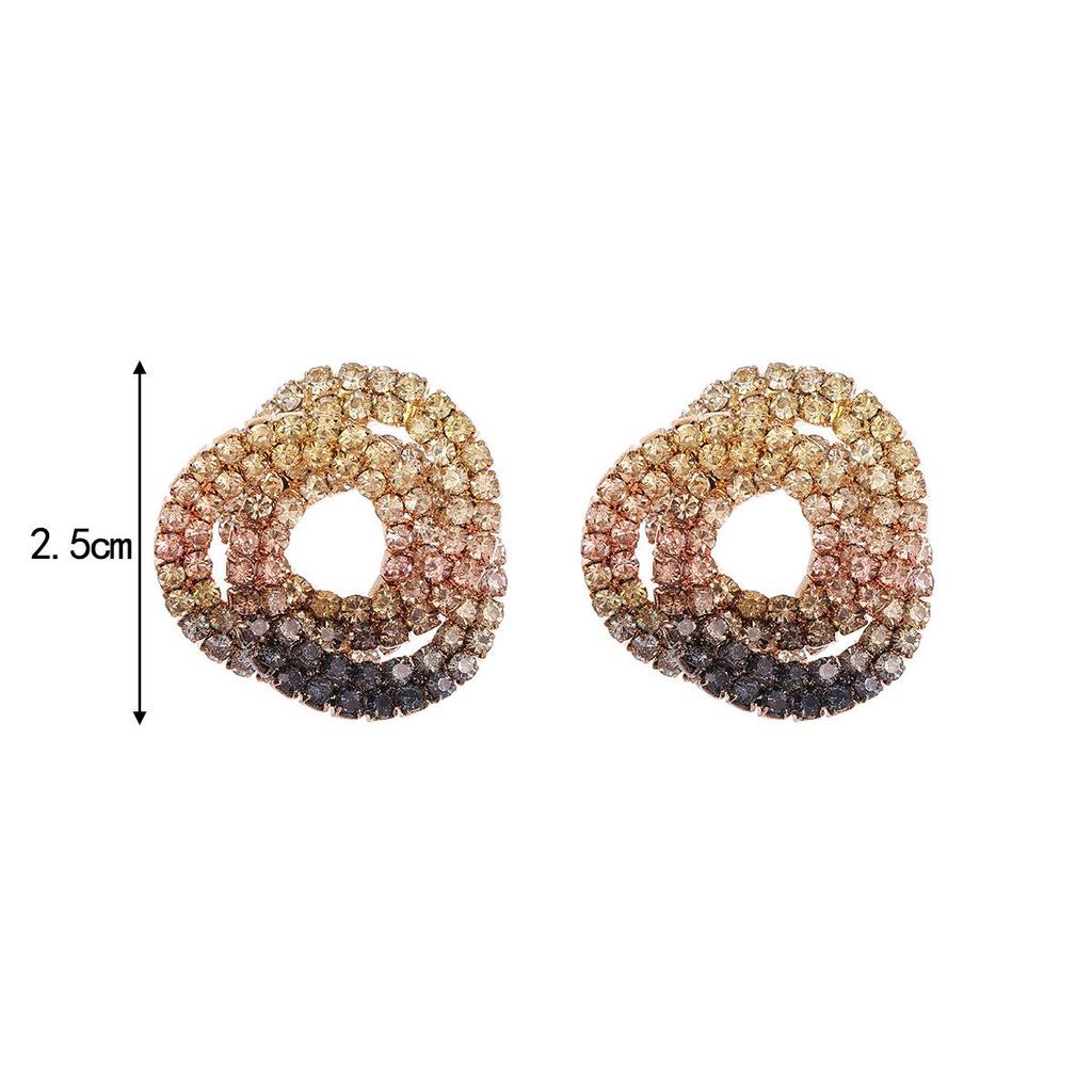 DINGKA 925 Silver Rhinestone Spiral Women's Earrings - Exquisite and Elegant Design