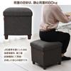 Yamazen ALS-38(NV) Wooden Leg Stool with Storage, Single, Navy, 38cm Wide x 38cm Deep x 40cm High
