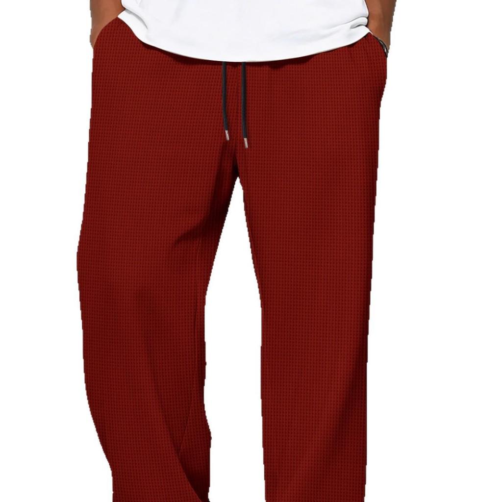 Four Seasons Solid Color Rope Waist Casual Sports Pants