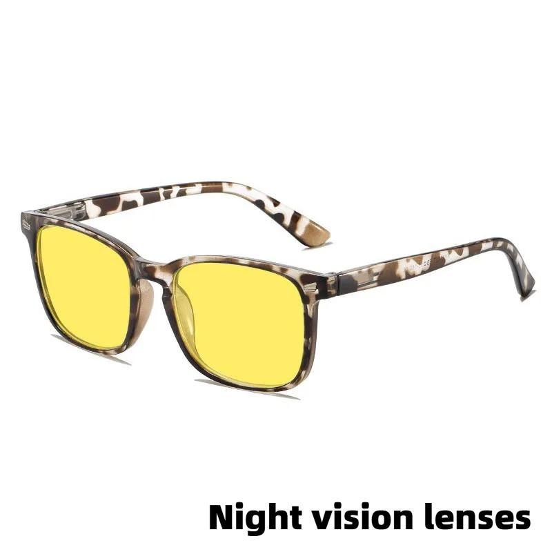 Fashion Square Frame Plain Glasses Orange & Red Lenses Anti Blue Light Glasses Gaming Protective Eyewear Night Driving Goggles