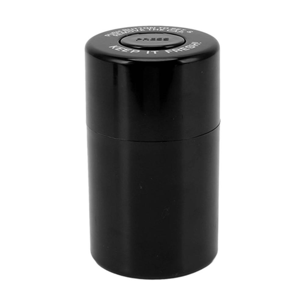 

Round Airtight Stash Jar Compact Vacuum Sealed Herb Storage Case Plastic Leak Proof Smell Proof Container Tea Storage чёрный