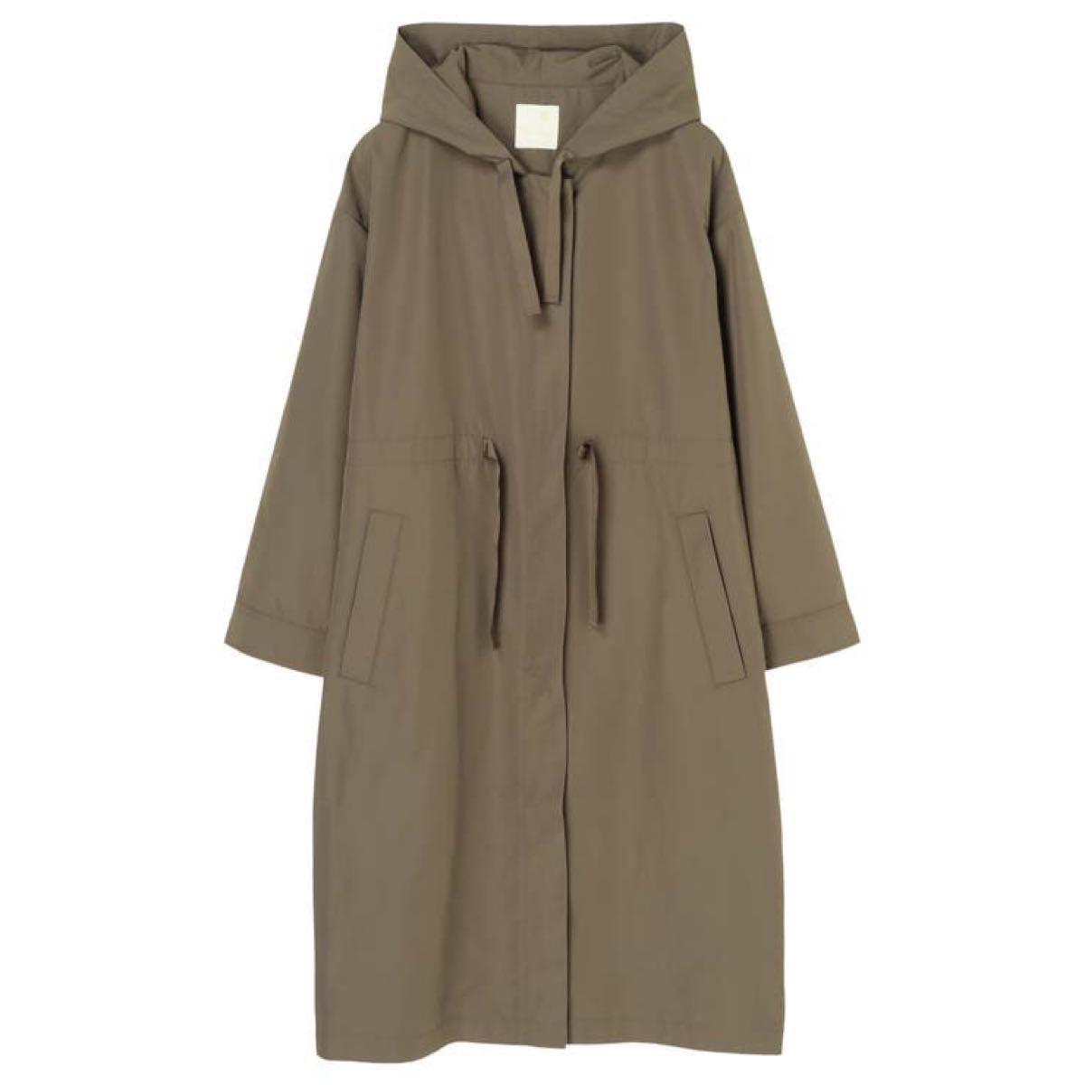 earth music&ecology Recycled Polyester Long Hooded Coat Khaki Coat Hooded Long