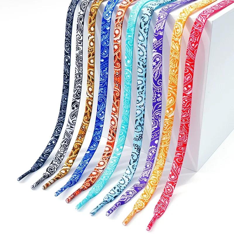 Cashew Flower Shoelaces for Shoes Gilding Flat Shiny Shoe Laces Sneakers Casual Tennis Basketball Shoelace Woman Men Shoestrings