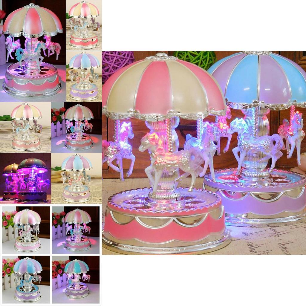 Mesmerizing Vintage Horse Carousel Music Box With Unique Light Show For Kids