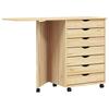 MOSS Mobiele Trolley Bureau met Heldere Lakafwerking 105,5 x 39 x 74,5 cm