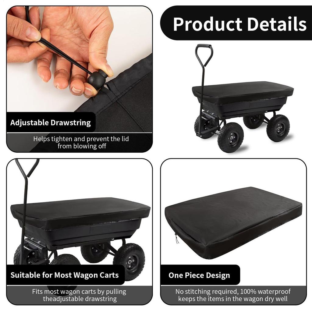 Garden Cart Cover 149x94x15cm Foldable Trolley Rain and Dust Cover Oxford Cloth Trolley Protector Canopy for Lawn Yard