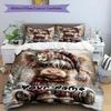 3PC Custom Name Winter Wonderland Critter Bedding Set Printed Bedding Set Duvet Cover Closure Includes 1 Duvet Cover & 2 Pillowcases for All Seasons B