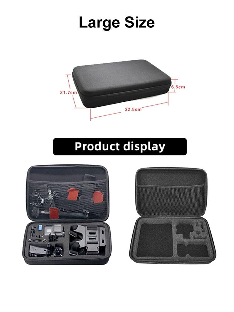 Grande bolsa de transporte para armazenamento para GoPro Hero 12 11 10 9 8 7 6 SJCAM Insta360 X2 X3 X4 DJI Osmo Action 4 3 2 Acessórios para câmera