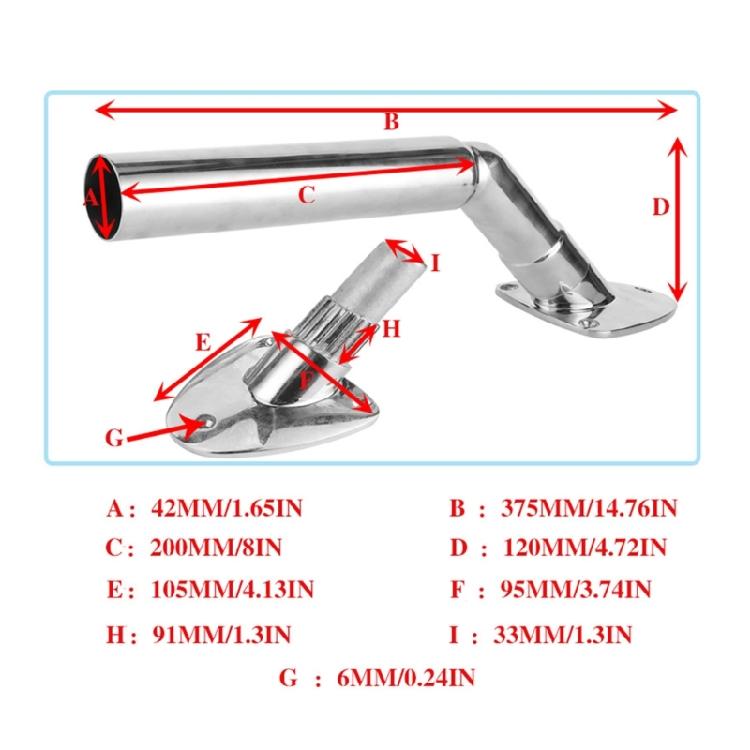 Foldable Rustproof Stainless Steel Fishing Rod Holder Deck Mount Rod Stand With Split Leg Design Strong Load Capacity