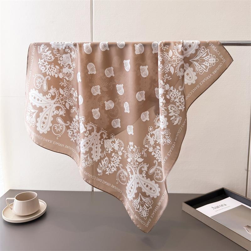 Cashew Print Imitation Silk Scarf Square Scarf High-End Shawl Versatile Neck Small Square Scarf Headscarf Scarf Women
