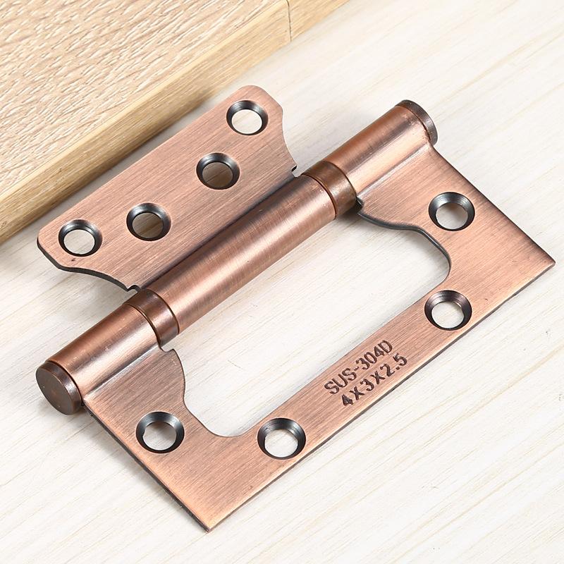 Stainless Steel Door Hinges Invisible Mute Thickened Bearings Hardware Hinge Accessories for Wooden Doors Window 4 Inch