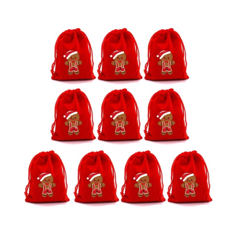 10Pcs Practical Drawstring Storage Pouches Jewelry Packaging Case for Holiday