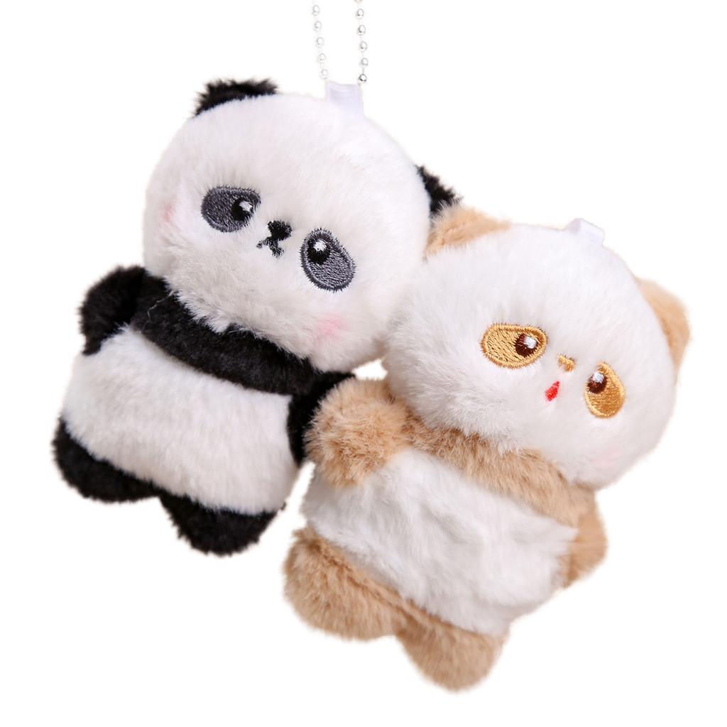 Magnetic Panda Plush Doll Keychain For Women Backpack Accessory