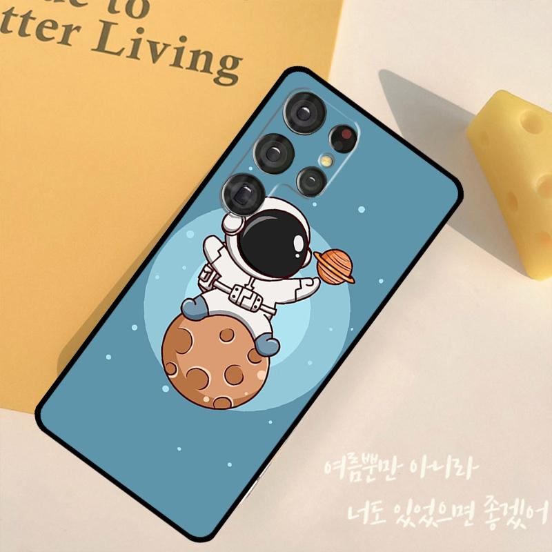 Star Astronaut Cute Phone Case For Samsung Galaxy S24 S25 Ultra S9 S10 S20 S22 S21 Plus S23 FE Back Cover Shell