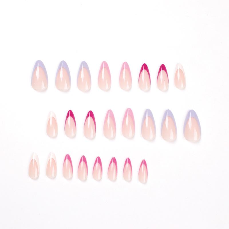 Tragbare Maniküre Einfache Fünf-Farben Französische tragbare Maniküre Abnehmbares Nagelstück Press-On-Nägel