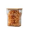 Luchtdichte glazen bewaarpot met houten deksel voor keuken en voedsel