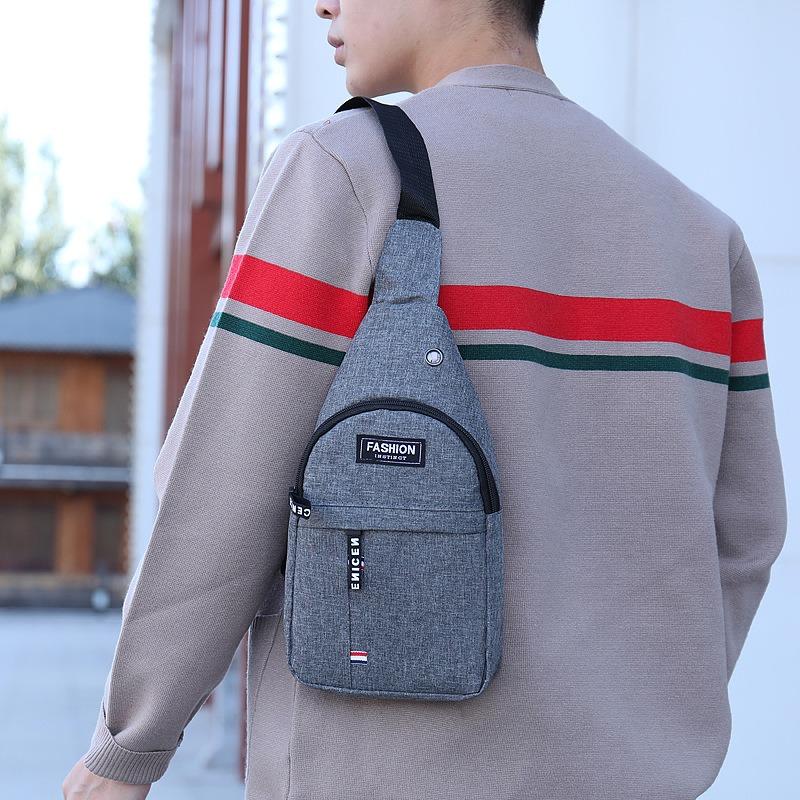 Large capacity messenger bag men's shoulder bag trendy breast bag men's bag small backpack trendy casual breast bag men's bag