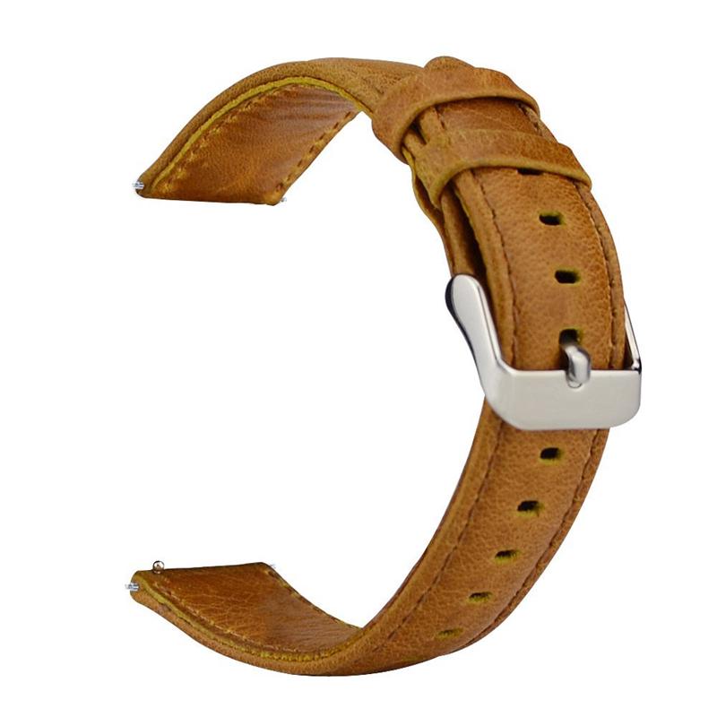 20mm Crazy Horse Genuine Leather Watch Band for Samsung Galaxy Watch4 Classic 46mm 42mm/Watch4 44mm 40mm/Huawei Watch 2