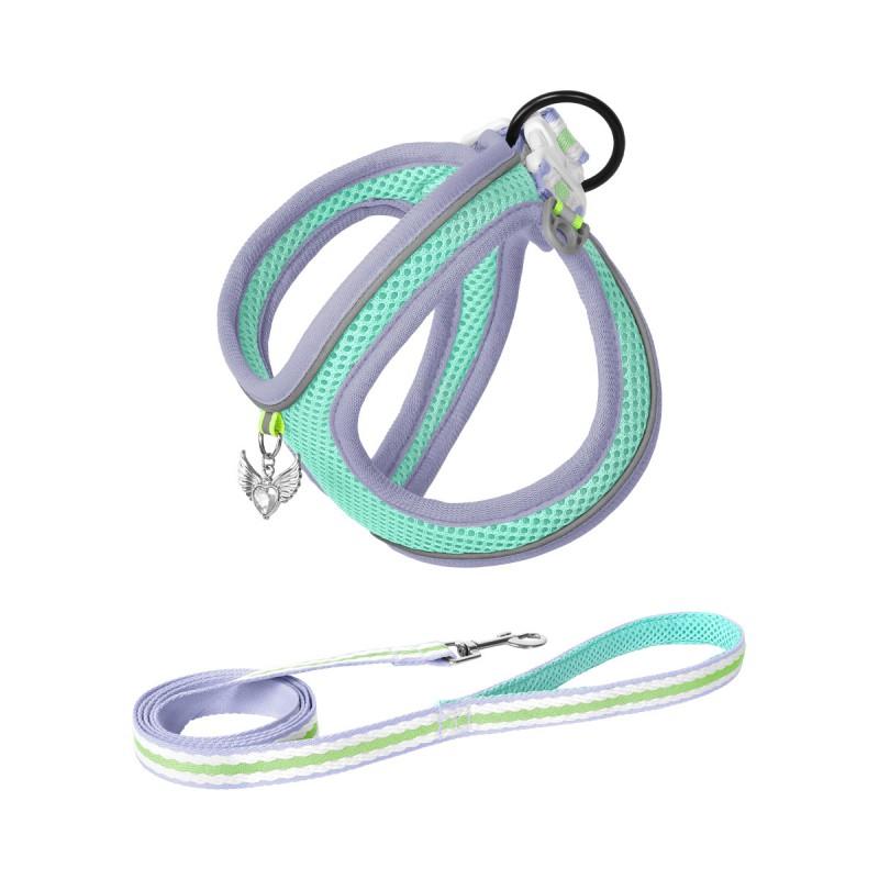 Adjustable Dog Harness Vest With Reflective Stripes Breathable Mesh Small Dogs Like Schnauzer Bichon Frise Outdoor Walking
