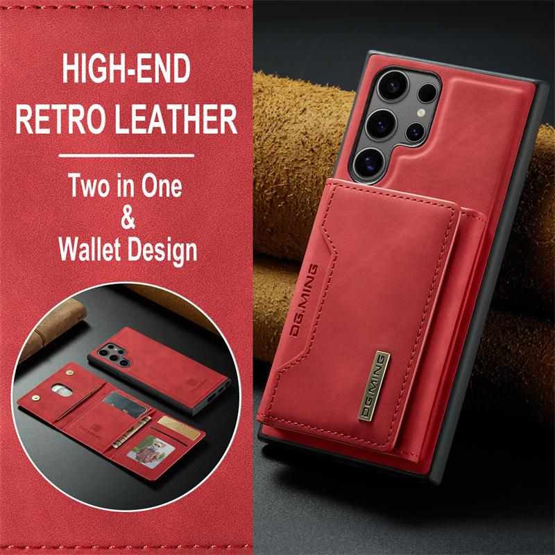 Luxury Magnetic Leather Phone Cover With Card Holder 2 In 1 Detachable Wallet Case for Samsung S26 S24 S22Ultra S23 Plus S25 S21
