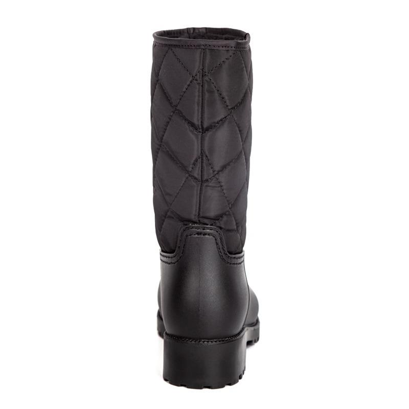 Rain shoes fashionable new women's non-slip waterproof solid color medium tube plaid rain boots wear-resistant water shoes