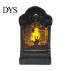 Gothic Home Ornament Tombstone Candle Lantern, LED Lighted Spooky Graveyard Table Lamp, Halloween Festival Gift Small Night Light for Haunted