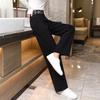 New High-waisted Straight-leg Pants for Women with Large Size Loose Draped Casual Trousers