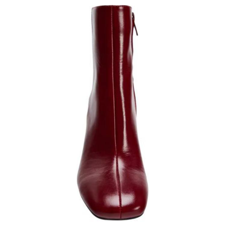 Zara Leather Zip Lightweight Ankle Boots 7.5cm Women boots Red 13130410