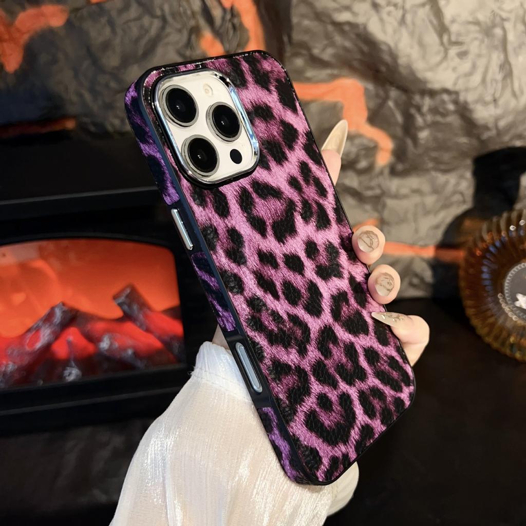 Applicable To Apple 16PROMAX Mobile Phone Case, Leopard Print Magnetic Mobile Phone Case, Simple and Advanced Sense, Anti-drop 15/14PLUS