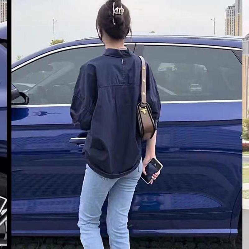 Women'S Loose  Irregular Casual Solid Color Long Sleeve Thin Shirt
