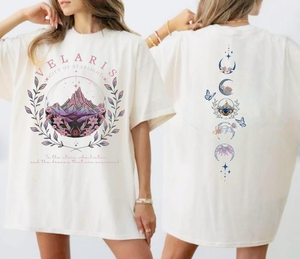 Acotar Graphic T Shirt for Women Casual Loose Oversized Tee Harajuku Anime Print Top Daily Streetwear Fashion Travel Clothing