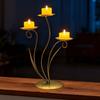 Iron Tulip Candle Holder Decoration 3-Arm Flower Candlestick Home Office Living Room Metal Tealight Candle Stand Table Centerpiece Ornament
