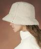 Bajal Monogram Label Fleece Bucket Hat Cream
