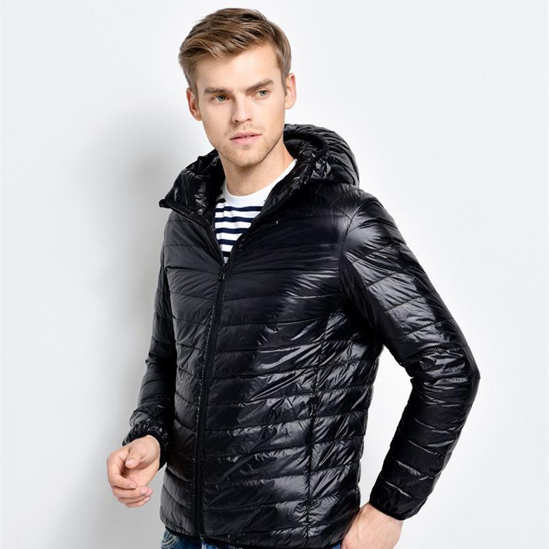 

Осенне-зимний легкий пуховик с воротником-стойкой и капюшоном для мужчин, короткий и пухлый пухлый пуховик с длинными рукавами, новый пуховик