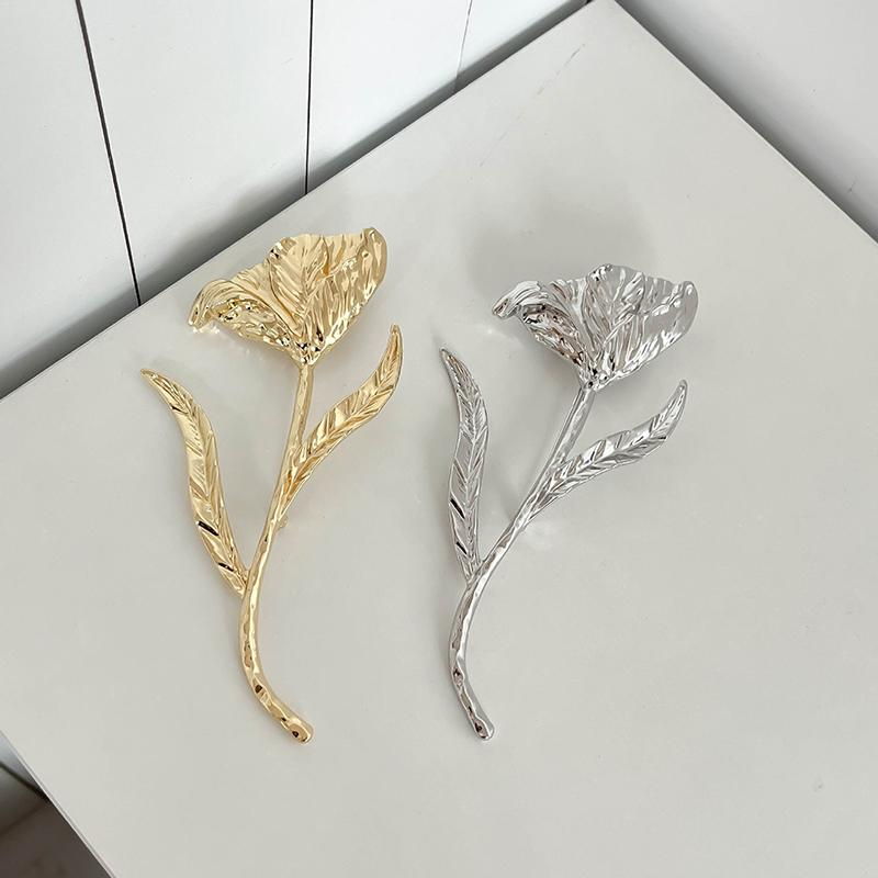 Vintage Große Vintage Brosche Blattform Metall Blumenbrosche Blumenmuster Metallblattbrosche Partykleidung