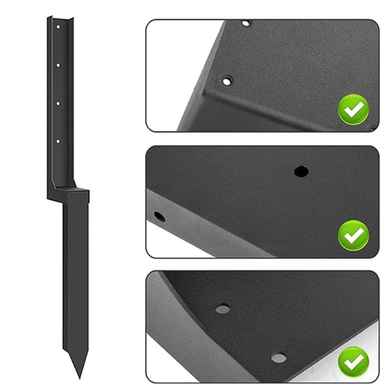 Fence Repair Kits Thickened Metal Fence Support Stakes Solid Ground Spikes Quick Fix Post Stabilizer For Repair Tilted