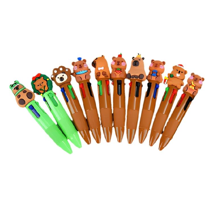 

1 Set Colorful Capybara Inspired 4 Color Ball Pen School Office Supplies Student Stationery For Note And Doodling