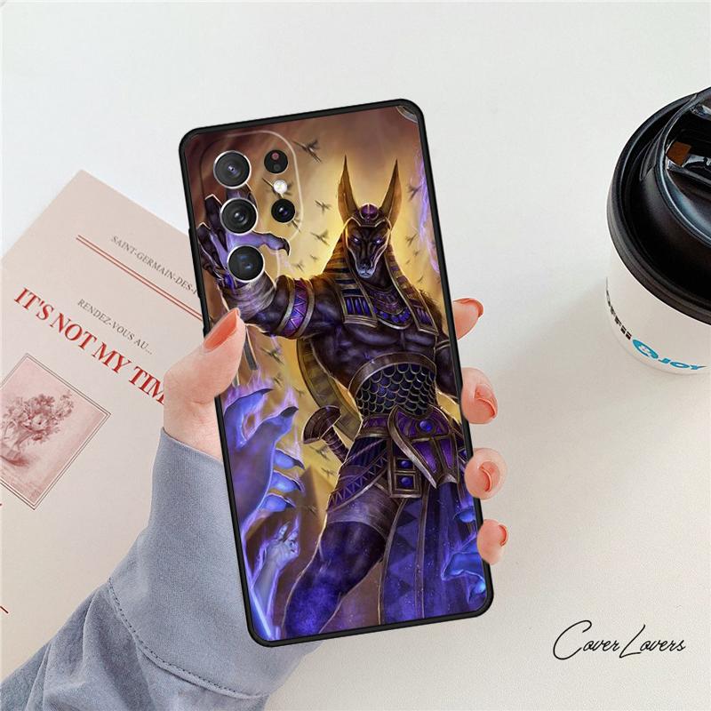 Anubis Ankh Egyptian God phone case For Samsung Galaxy S24 S25 S23 S22 Ultra Note 10 20 Plus S20 S21 FE Cover