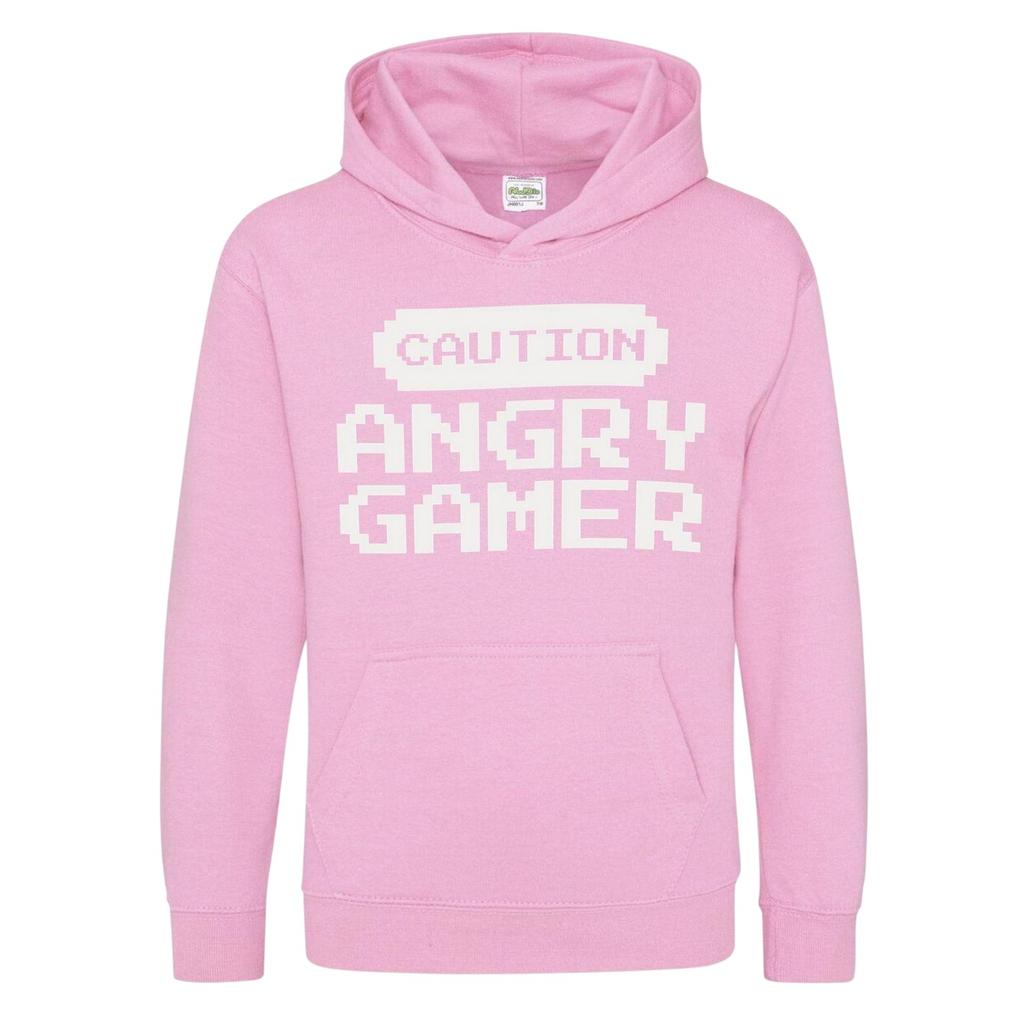 AWD Childrens/Kids Caution Angry Gamer Hoodie