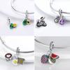 Charms 925 Silver Beads Coffee Bag Car Pendants Fit Original Bracelet Making Jewelry