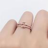 Russian 585 Purple Gold Knot Ring, Simple High-End Design Color Gold-Plated Rose Gold Adjustment Ring