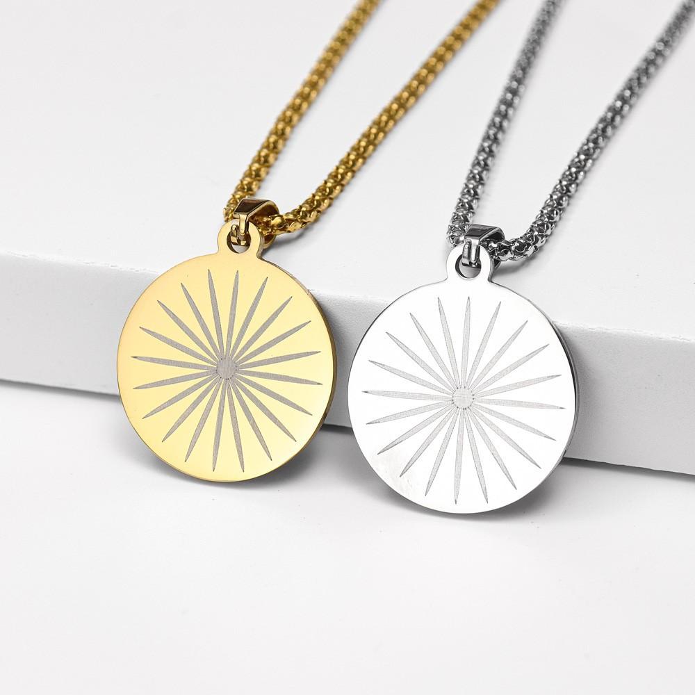 Simple Sun Necklace Retro Korean Necklace Gift for Girls